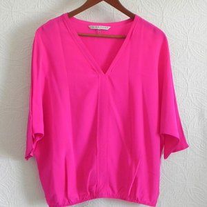 Trina Turk Tunic V-Neck Silk Over-Sized Size XS
